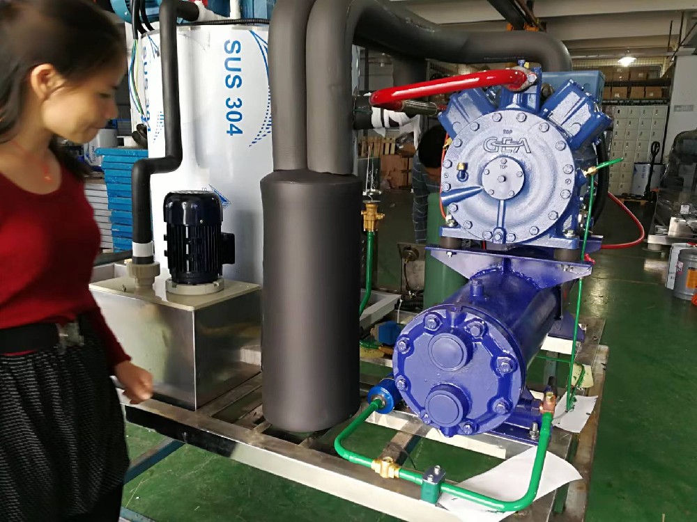2套客戶定制型日產(chǎn)量3噸海水制冰機即將進入調(diào)試階段。